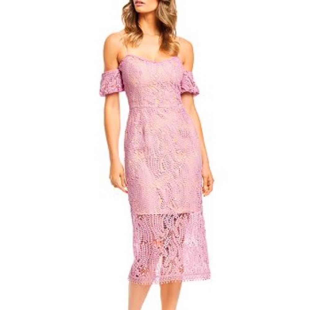 NWT Dress the Population Sacha Cold-Shoulder Dress